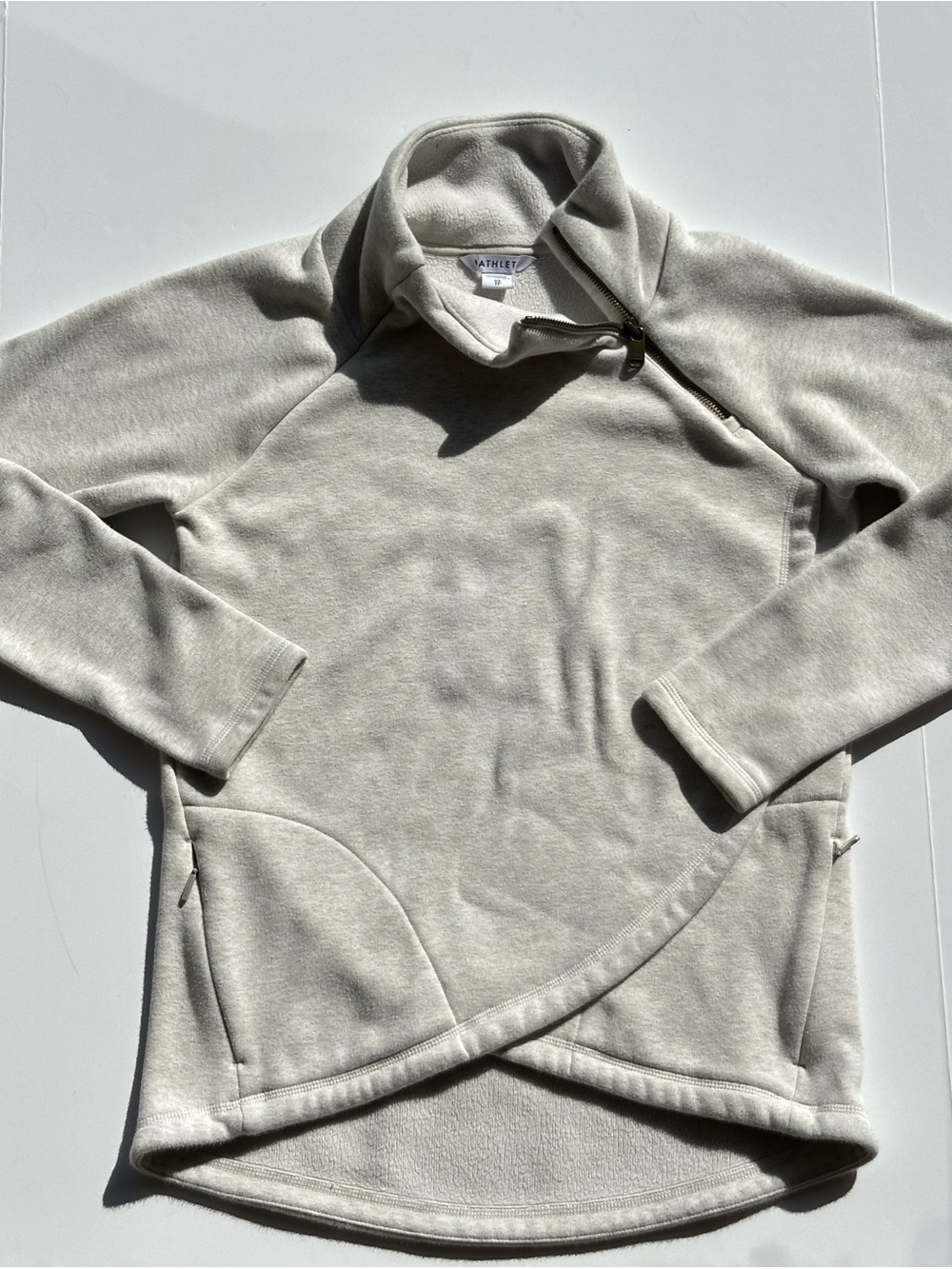 Athleta Cozy Karma Asym Pullover Fleece Sweatshirt XS